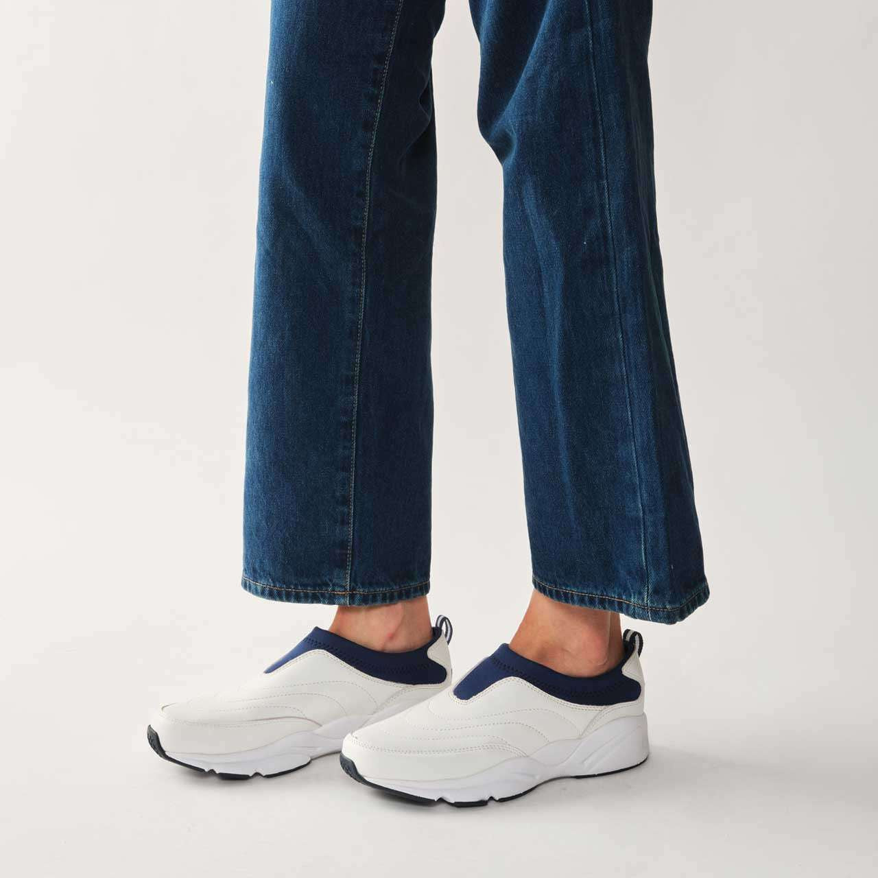 Propet Stability Slip On White Navy