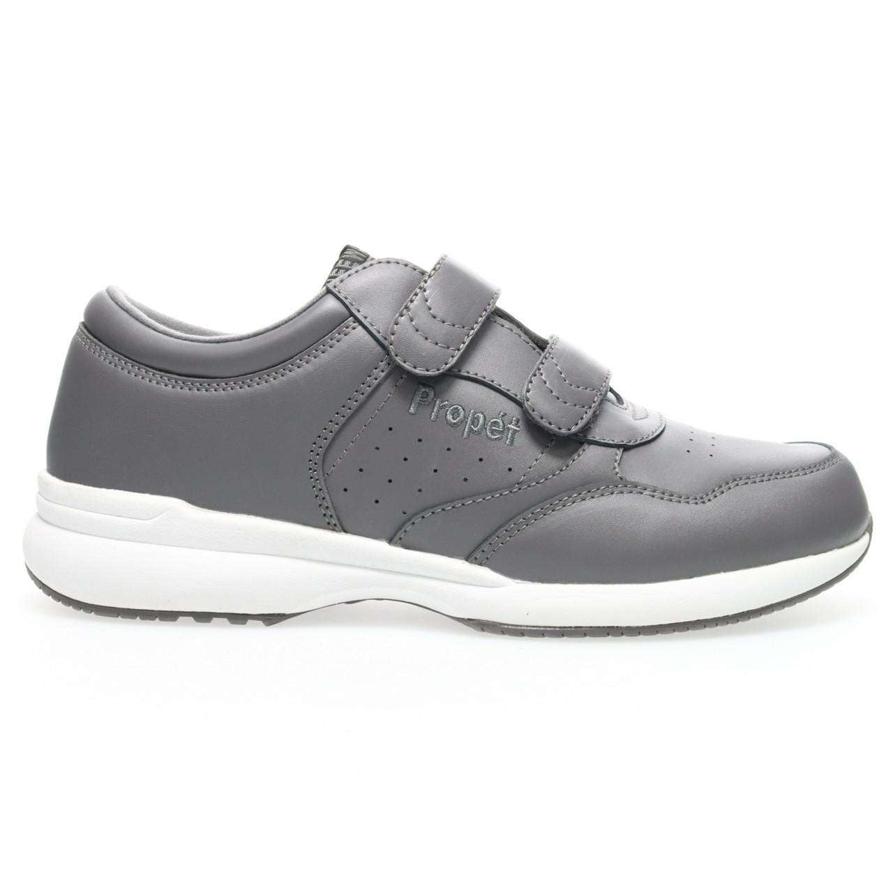 Propet LifeWalker® Strap Leather Sneaker–Dark Grey