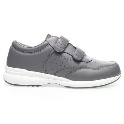 Propet LifeWalker® Strap Leather Sneaker–Dark Grey