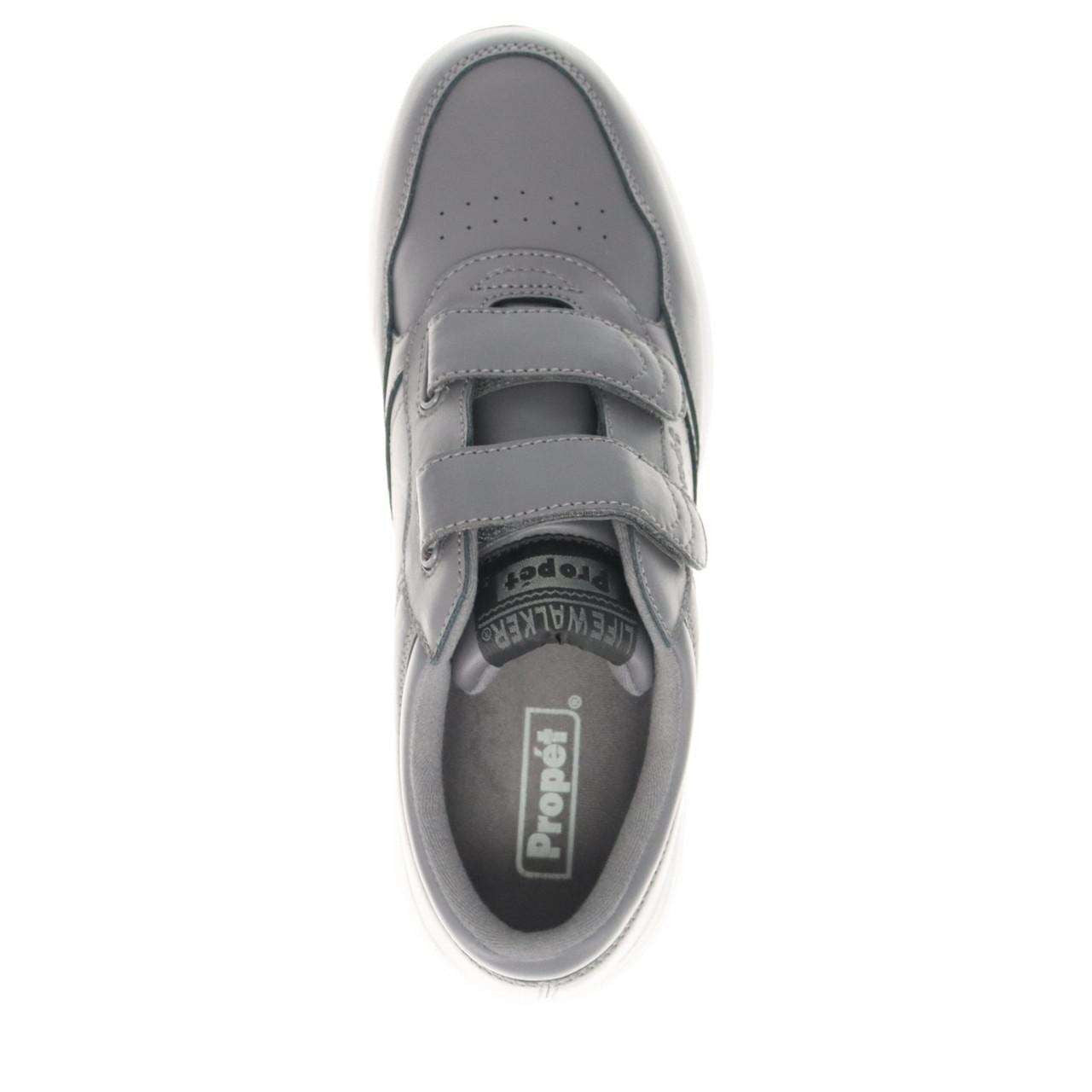 Propet LifeWalker® Strap Leather Sneaker–Dark Grey