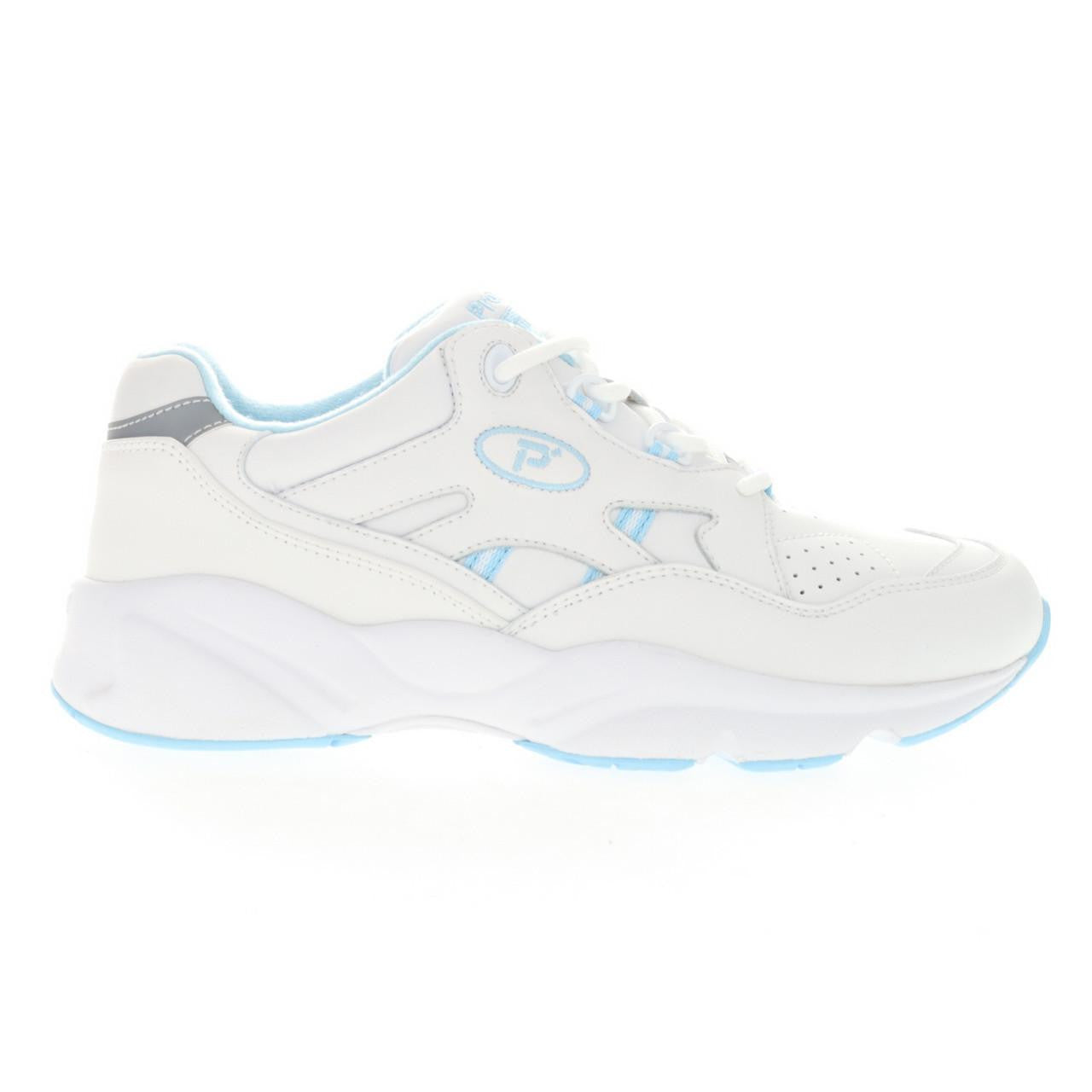 Propet Stability Walker Shoe – White/Light Blue