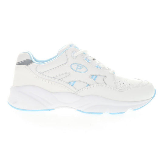 Propet Stability Walker Shoe – White/Light Blue