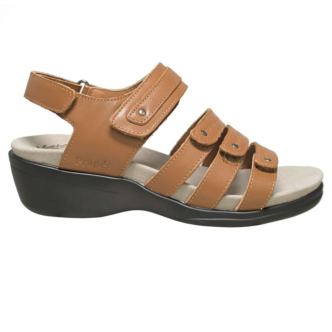 Propet Ainsley Leather Comfort Sandal Chestnut