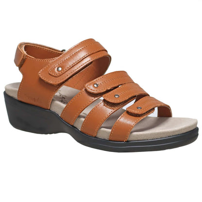 Propet Ainsley Leather Comfort Sandal Chestnut