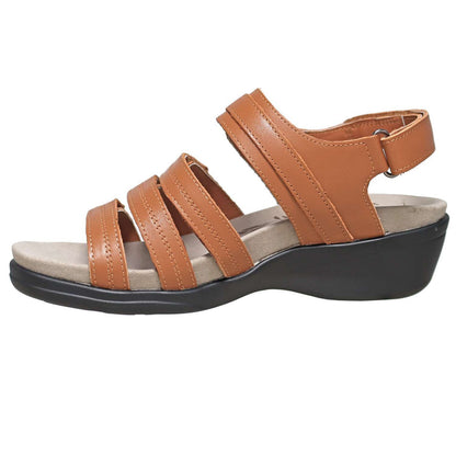 Propet Ainsley Leather Comfort Sandal Chestnut