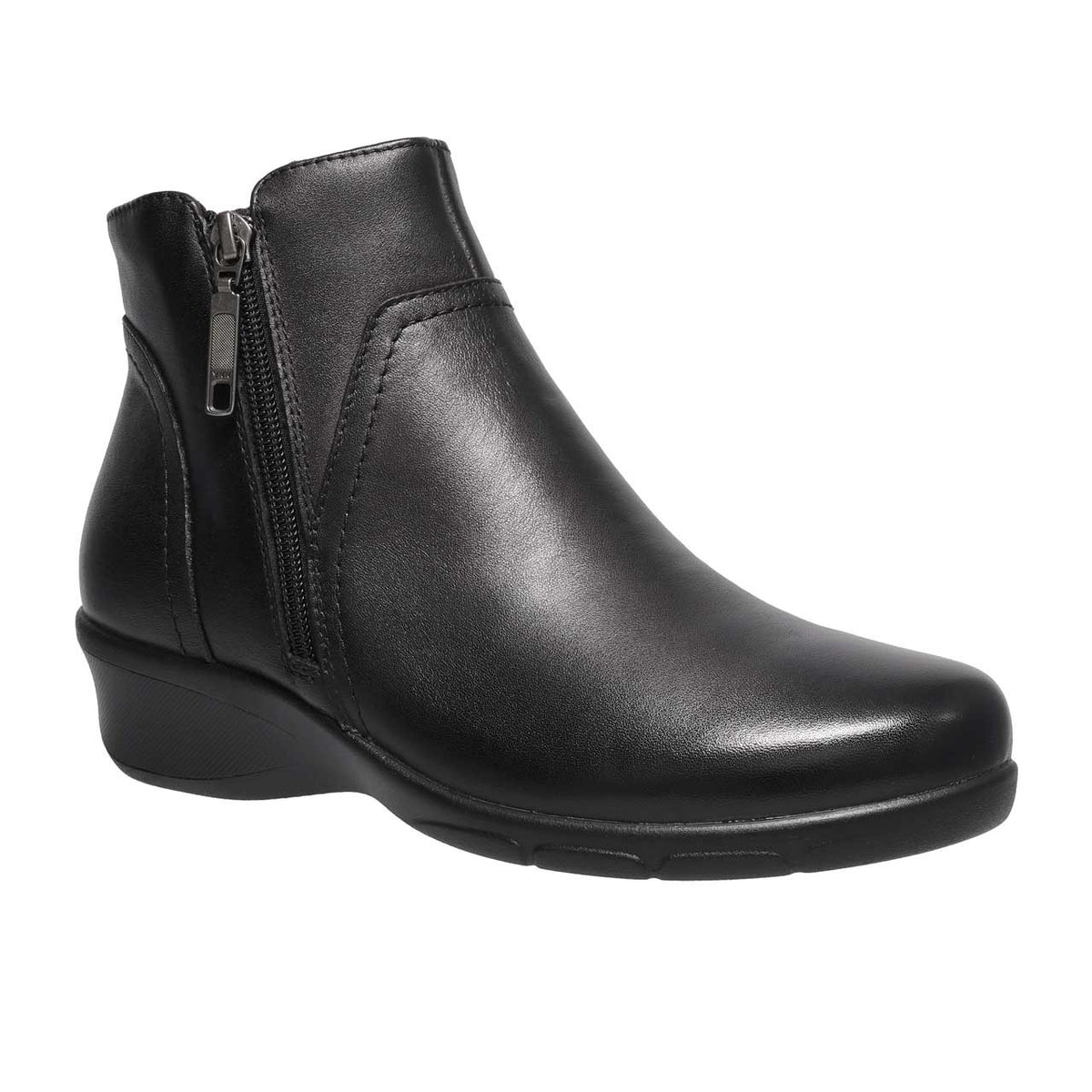 Propet Waverly Double Zip Leather Ankle Boot