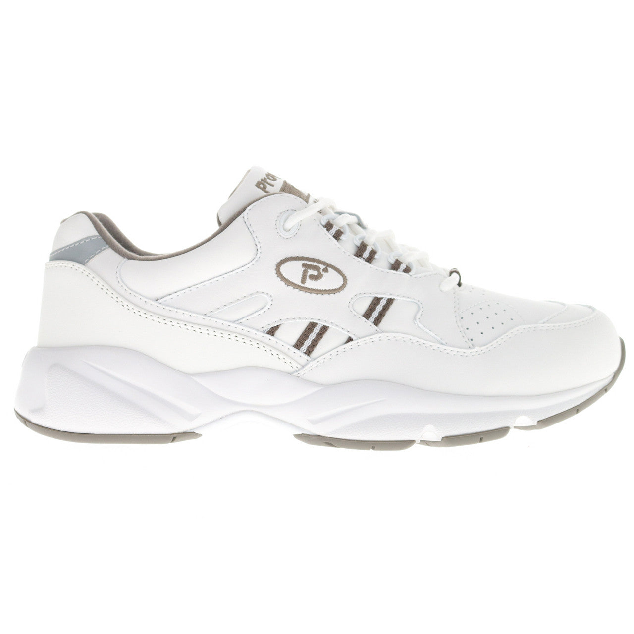 Propet Stability Walker Mens Sneaker – White/Taupe