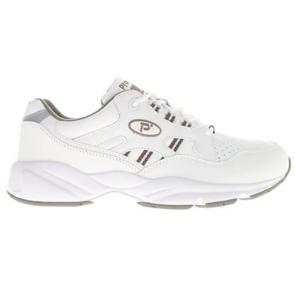 Propet Stability Walker Mens Sneaker – White/Taupe