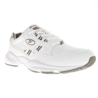 Propet Stability Walker Mens Sneaker – White/Taupe